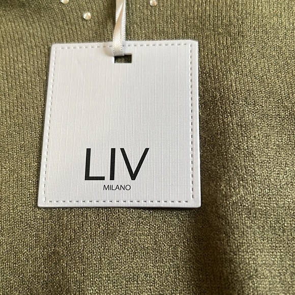 Liv Milano Olive Knit Sweater S NWT - Picture 5 of 8